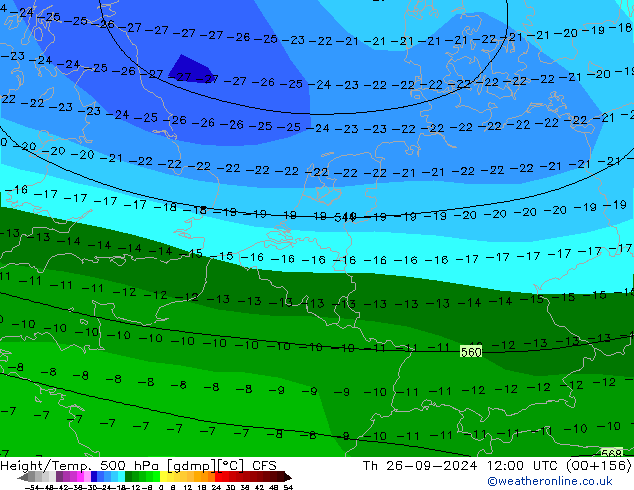 Height/Temp. 500 hPa CFS Th 26.09.2024 12 UTC