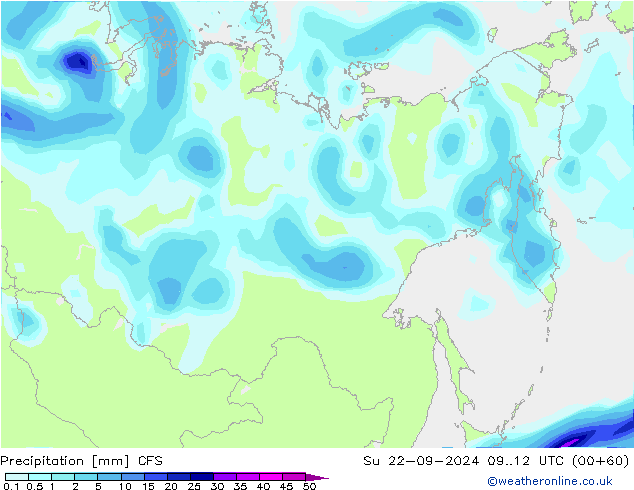 Precipitation CFS Su 22.09.2024 12 UTC