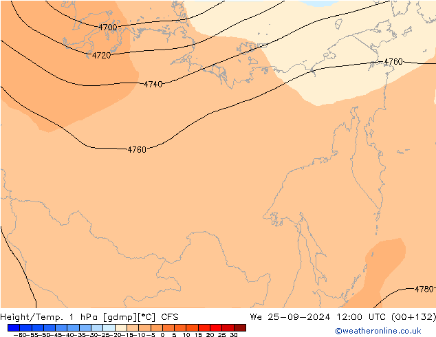 Height/Temp. 1 гПа CFS ср 25.09.2024 12 UTC