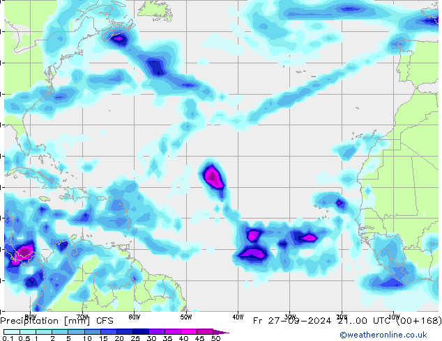 Precipitazione CFS ven 27.09.2024 00 UTC