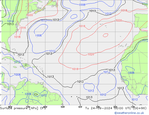 Surface pressure CFS Tu 24.09.2024 00 UTC