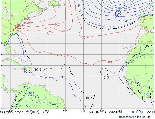 Luchtdruk (Grond) CFS zo 06.10.2024 00 UTC