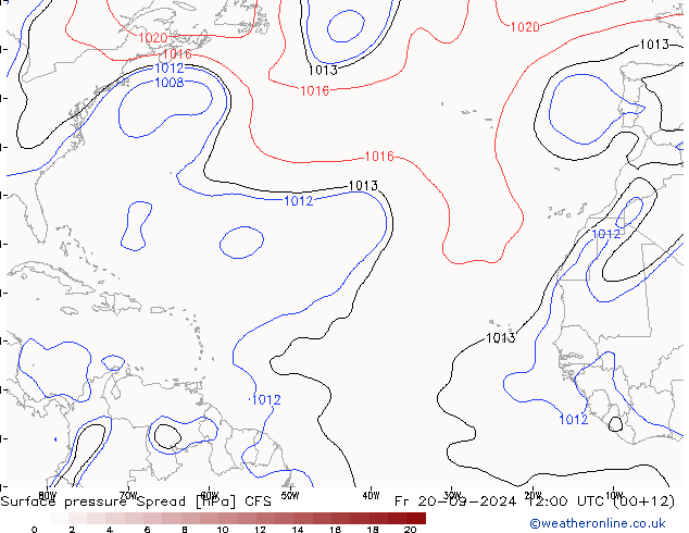 Surface pressure Spread CFS Fr 20.09.2024 12 UTC