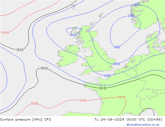 Surface pressure CFS Tu 24.09.2024 00 UTC