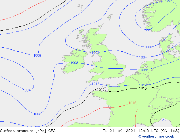 Pressione al suolo CFS mar 24.09.2024 12 UTC