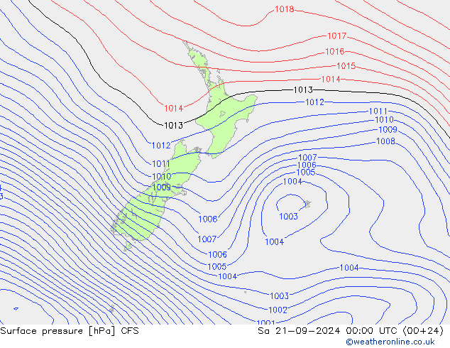 Atmosférický tlak CFS So 21.09.2024 00 UTC