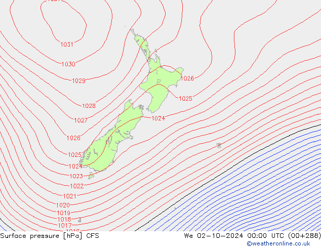 Surface pressure CFS We 02.10.2024 00 UTC