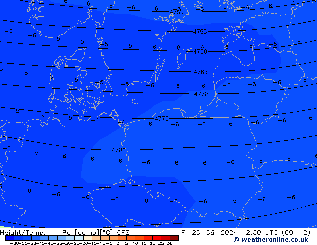 Height/Temp. 1 гПа CFS пт 20.09.2024 12 UTC