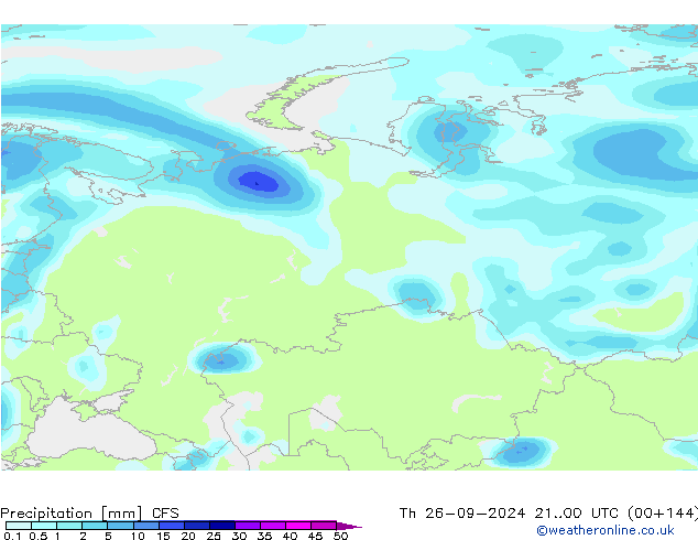 Precipitazione CFS gio 26.09.2024 00 UTC