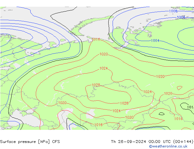 Surface pressure CFS Th 26.09.2024 00 UTC