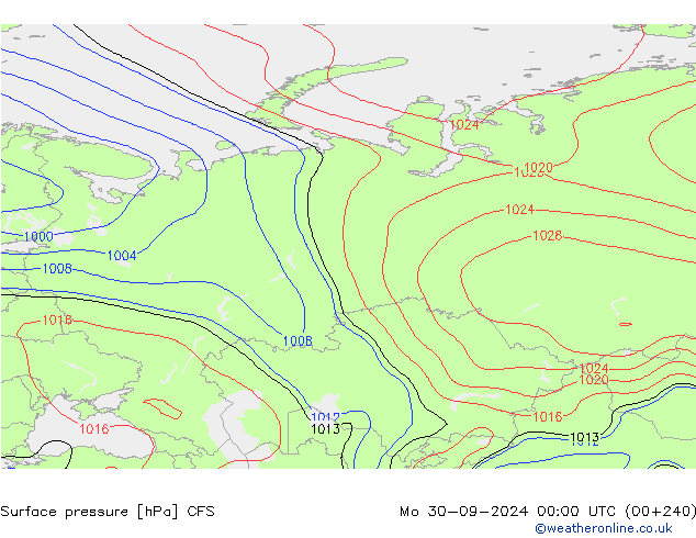 Surface pressure CFS Mo 30.09.2024 00 UTC