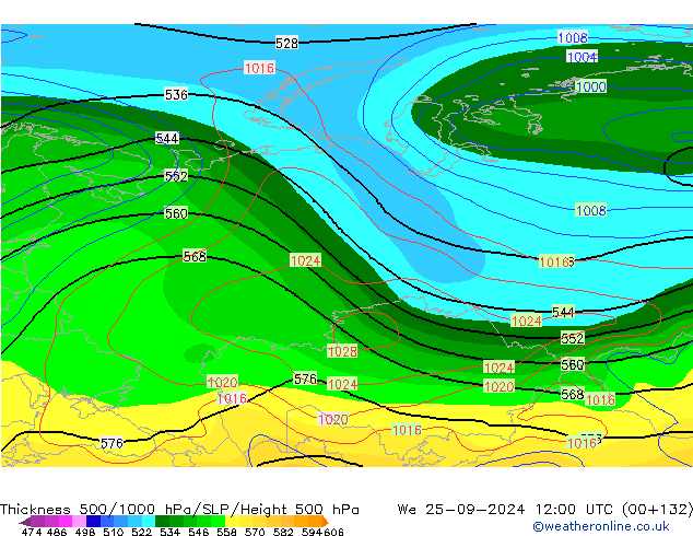 Thck 500-1000hPa CFS  25.09.2024 12 UTC