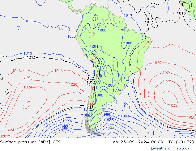 Surface pressure CFS Mo 23.09.2024 00 UTC