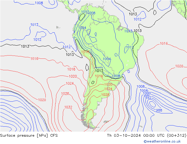 Surface pressure CFS Th 03.10.2024 00 UTC