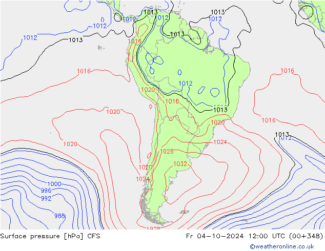 Atmosférický tlak CFS Pá 04.10.2024 12 UTC