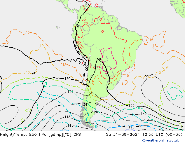 Height/Temp. 850 hPa CFS Sa 21.09.2024 12 UTC