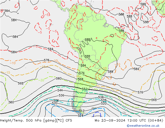 Height/Temp. 500 hPa CFS Mo 23.09.2024 12 UTC