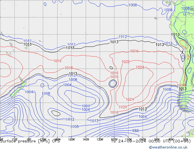 Pressione al suolo CFS mar 24.09.2024 00 UTC