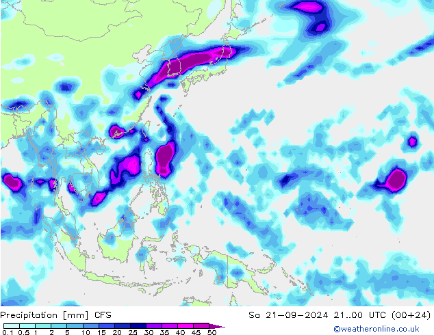 Precipitazione CFS sab 21.09.2024 00 UTC