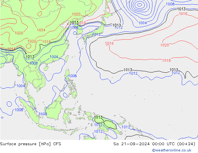 Pressione al suolo CFS sab 21.09.2024 00 UTC