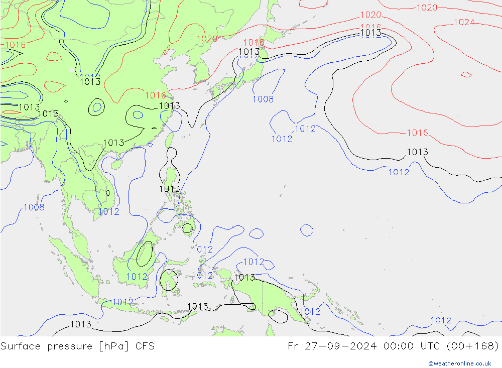 pression de l'air CFS ven 27.09.2024 00 UTC