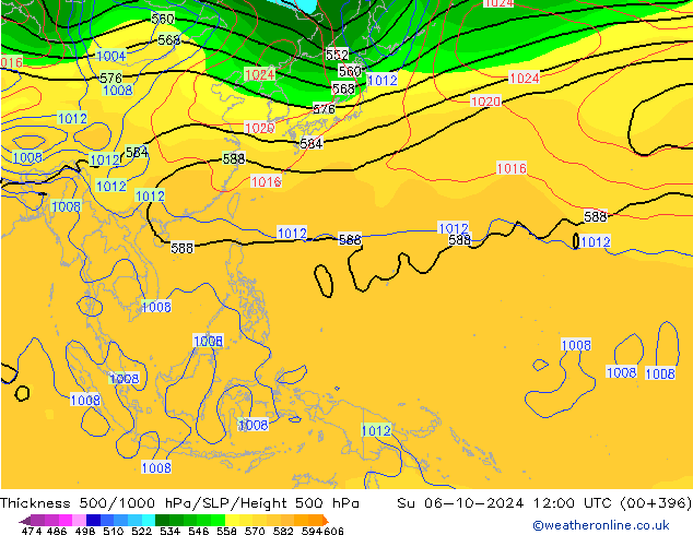 Thck 500-1000hPa CFS dom 06.10.2024 12 UTC