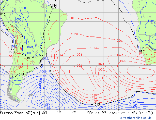 Surface pressure CFS Fr 20.09.2024 12 UTC