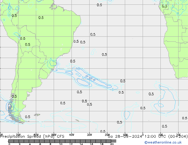 осадки Spread CFS сб 28.09.2024 12 UTC