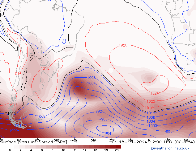 pression de l'air Spread CFS ven 18.10.2024 12 UTC