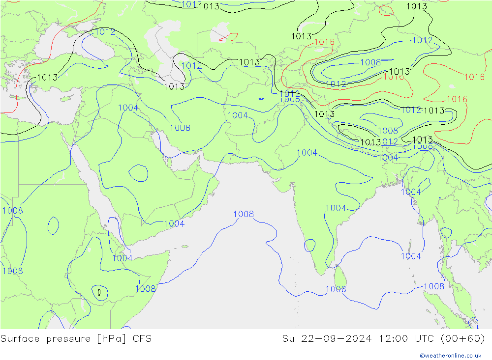 Atmosférický tlak CFS Ne 22.09.2024 12 UTC