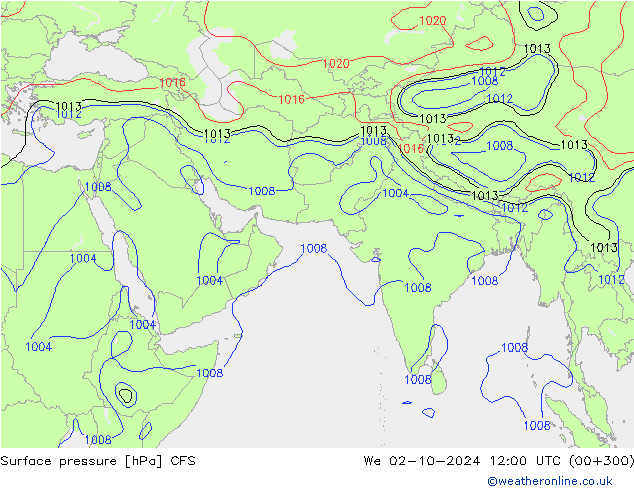 pression de l'air CFS mer 02.10.2024 12 UTC