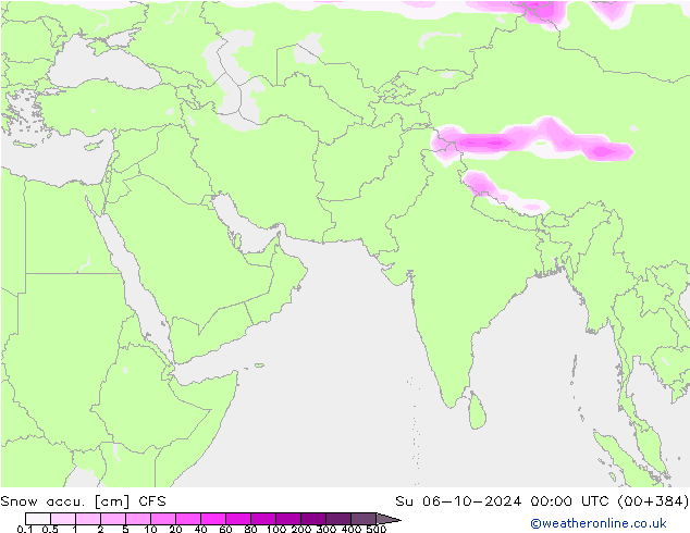 Snow accu. CFS 星期日 06.10.2024 00 UTC