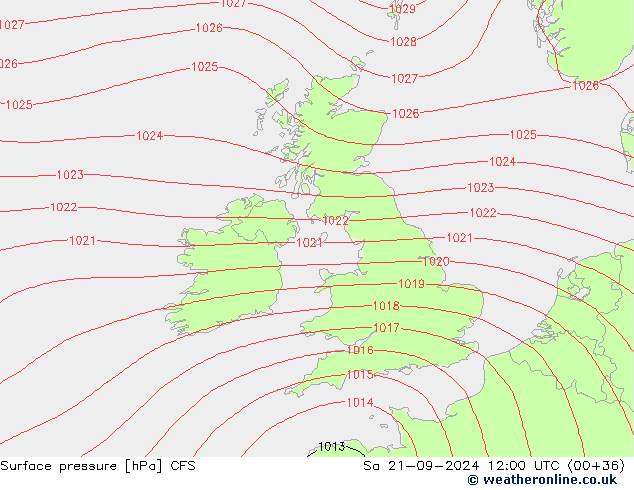 Surface pressure CFS Sa 21.09.2024 12 UTC