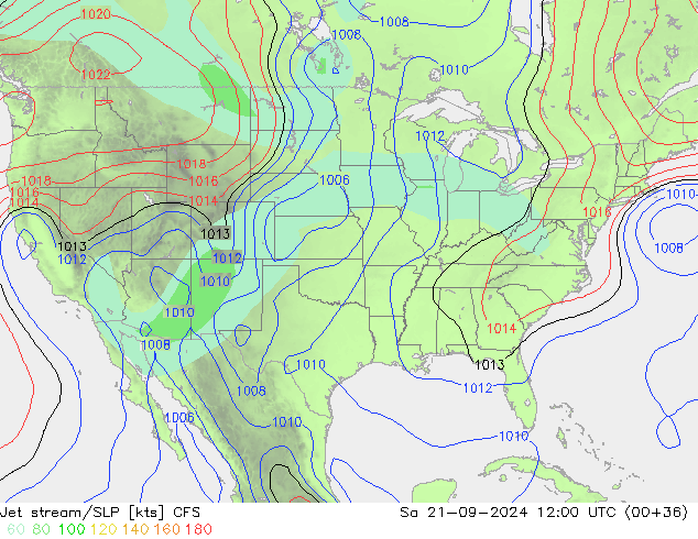 Jet stream/SLP CFS Sa 21.09.2024 12 UTC