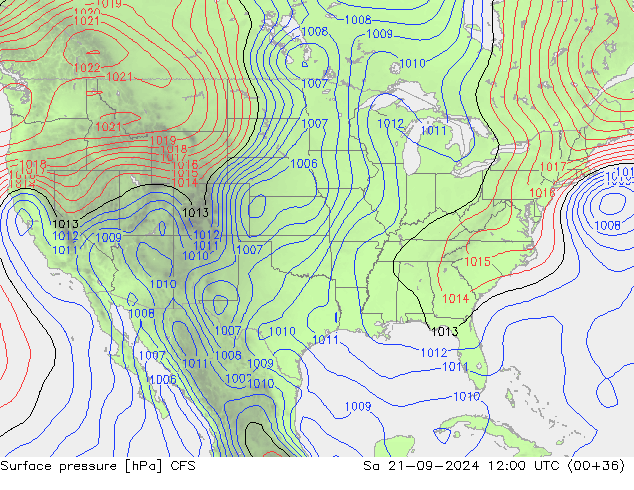 Surface pressure CFS Sa 21.09.2024 12 UTC