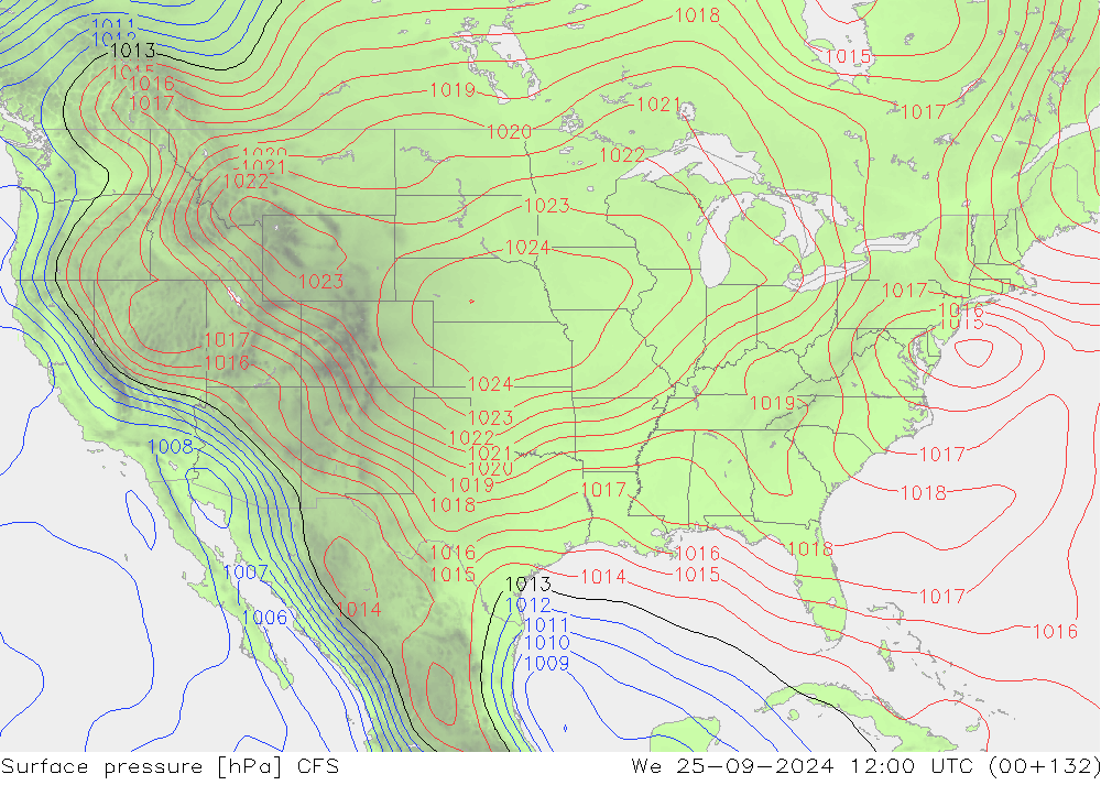 Luchtdruk (Grond) CFS wo 25.09.2024 12 UTC