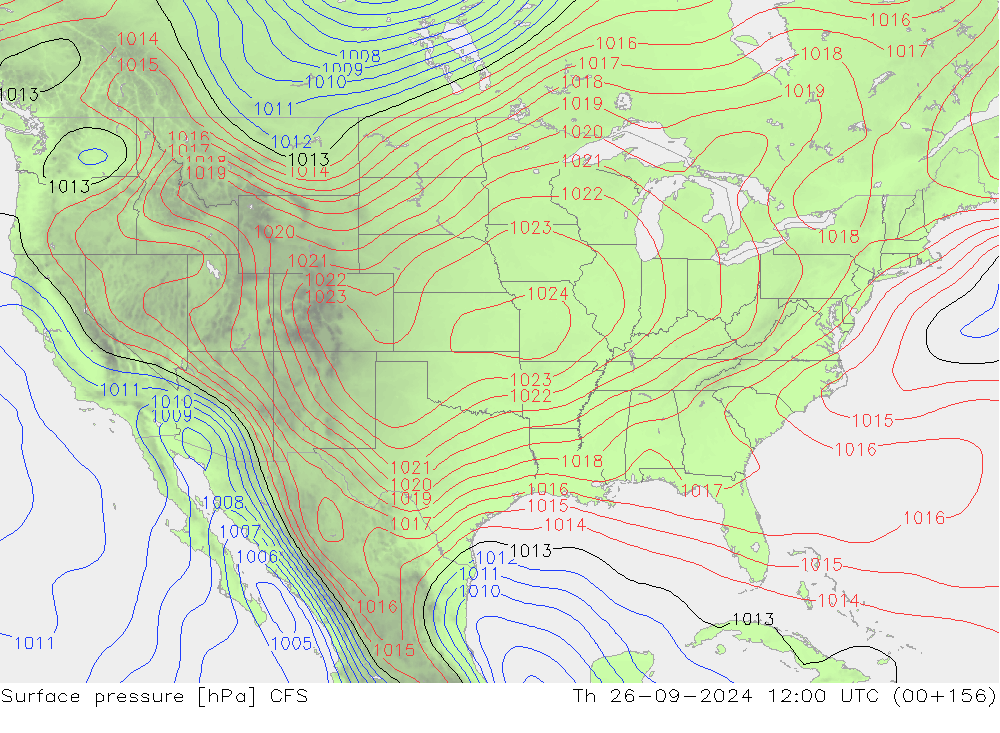 Surface pressure CFS Th 26.09.2024 12 UTC