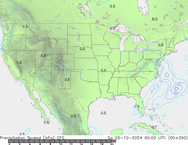 осадки Spread CFS сб 05.10.2024 00 UTC