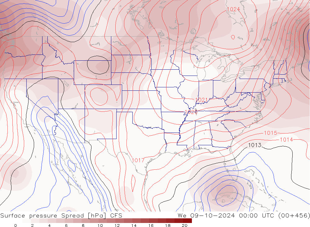 Bodendruck Spread CFS Mi 09.10.2024 00 UTC