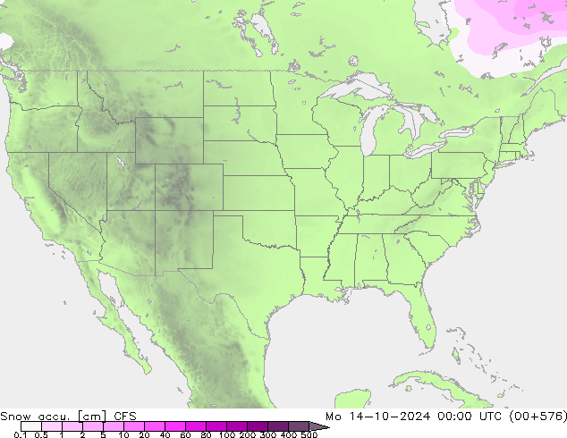 Toplam Kar CFS Pzt 14.10.2024 00 UTC