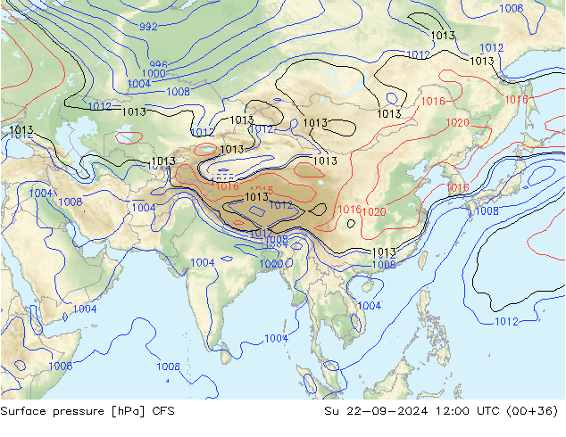 Surface pressure CFS Su 22.09.2024 12 UTC