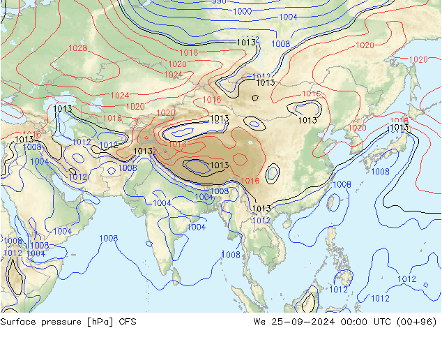 Luchtdruk (Grond) CFS wo 25.09.2024 00 UTC