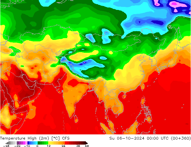 Temperature High (2m) CFS Su 06.10.2024 00 UTC