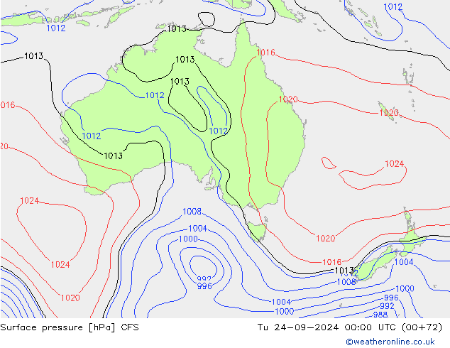 приземное давление CFS вт 24.09.2024 00 UTC