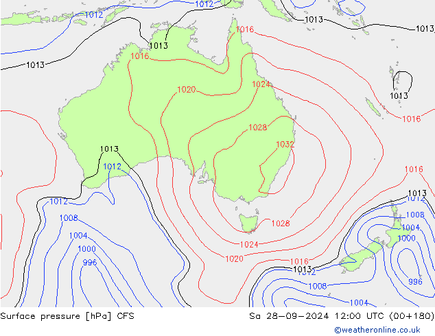 Surface pressure CFS Sa 28.09.2024 12 UTC