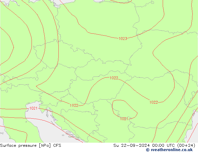 Surface pressure CFS Su 22.09.2024 00 UTC