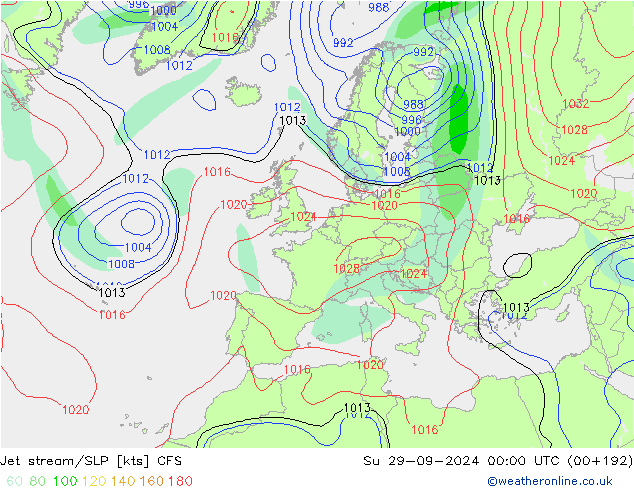 Polarjet/Bodendruck CFS So 29.09.2024 00 UTC