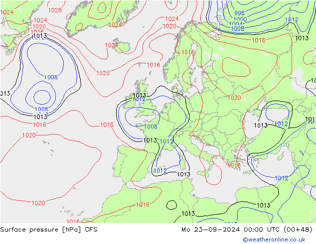 Luchtdruk (Grond) CFS ma 23.09.2024 00 UTC