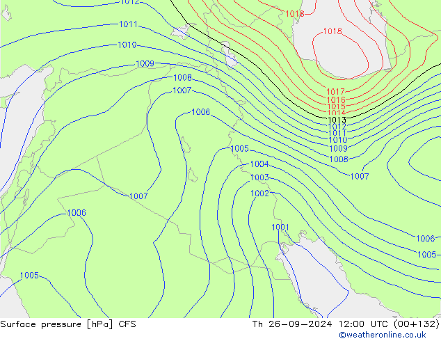 Surface pressure CFS Th 26.09.2024 12 UTC