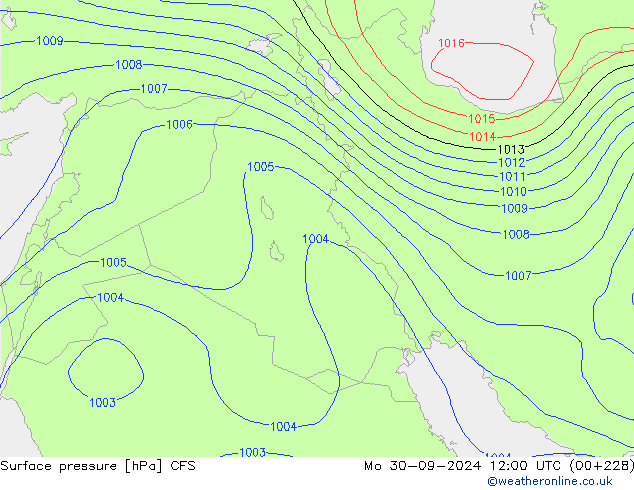 pressão do solo CFS Seg 30.09.2024 12 UTC